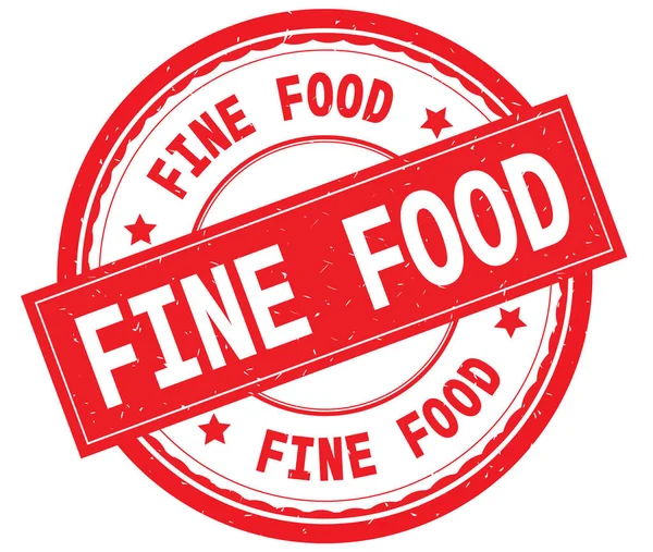 FINE FOOD written text on red round rubber stamp. — Stock Photo, Image