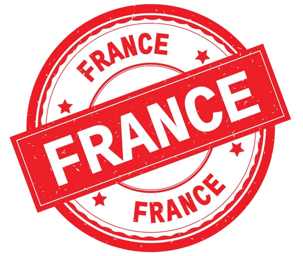 Fransa yazılı metin kırmızı yuvarlak lastik damgası.