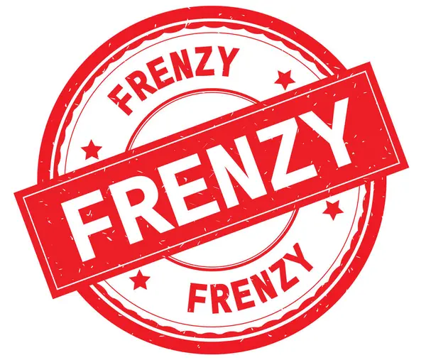 Yazılı metin kırmızı yuvarlak lastik damgası frenzy.