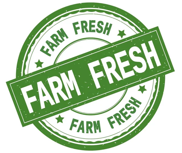 Çiftlik taze, yeşil yuvarlak pencere boyutu üzerinde yazılı metin.