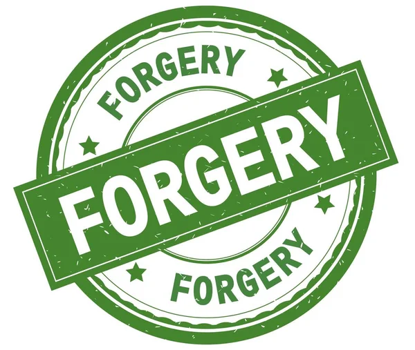 Sahtecilik, yazılı metin yeşil yuvarlak lastik damgası.