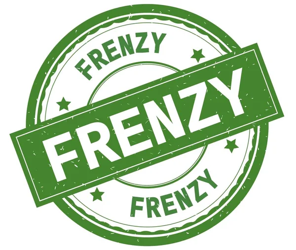 Çılgınlık, yazılı metin yeşil yuvarlak lastik damgası.