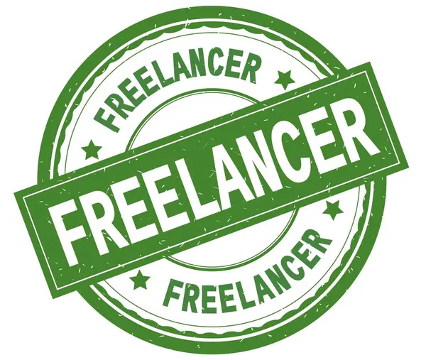 Freelancer, yazılı metin yeşil yuvarlak lastik damgası.