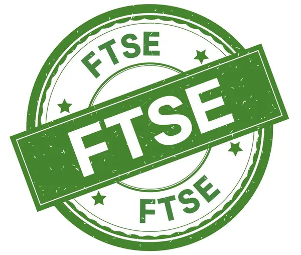 Ftse, yazılı metin yeşil yuvarlak lastik damgası.