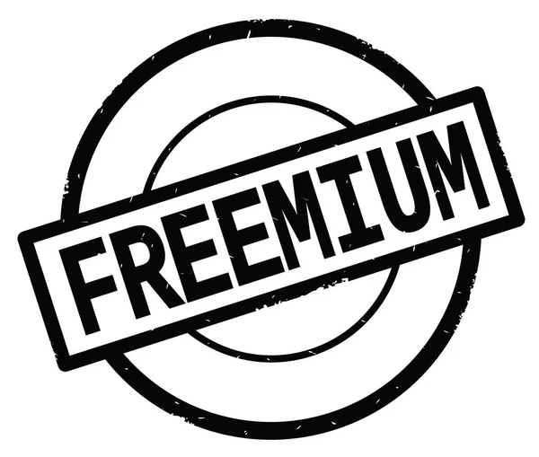 Freemium text, napsaný na známce černý jednoduchý kruh. — Stock fotografie