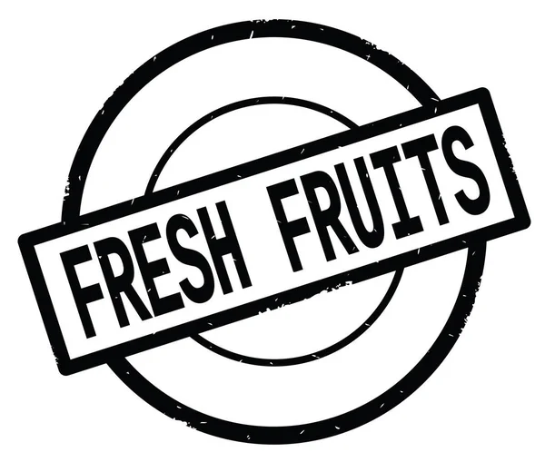 Färska frukter text, skriven på svart enkel cirkel stämpel. — Stockfoto