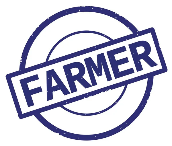 Çiftçi metin, mavi daire basit damga yazılmış.