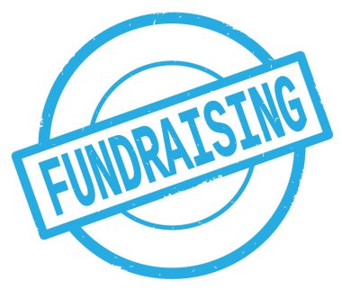 Bağış toplama metin, camgöbeği basit daire damga yazılmış.