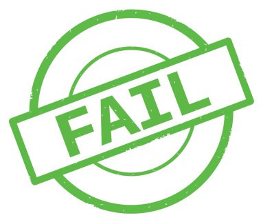 Yeşil Daire basit damgası yazılmış metni, başarısız.