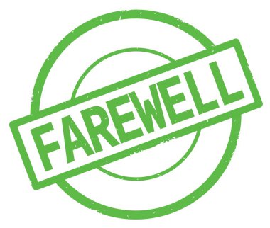 Yeşil Daire basit damgası yazılmış veda metni.