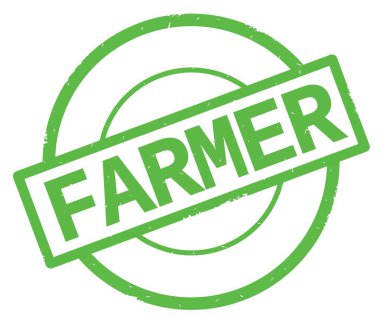 Çiftçi metin, yeşil daire basit damga yazılmış.