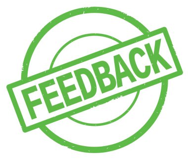 Yeşil Daire basit damgası yazılmış geri bildirim metni.