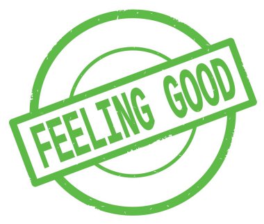 Yeşil Daire basit damgası yazılmış duygu iyi metni.