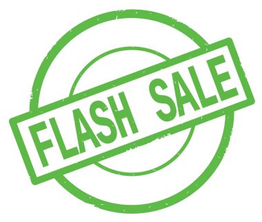 Yeşil Daire basit damgası yazılı satış metin, flash.
