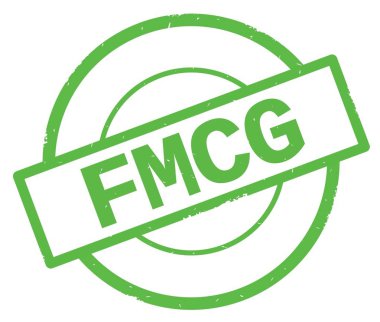 Fmcg metin, yeşil daire basit damga yazılmış.