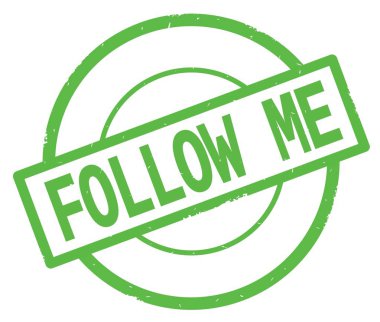 Yeşil Daire basit damgası yazılmış metni, beni takip et.