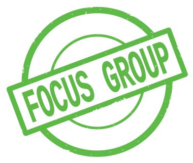 Odak grup metin, yeşil daire basit damga yazılmış.