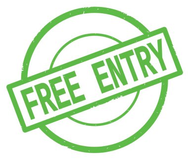 Yeşil Daire basit damgası yazılmış ücretsiz giriş metni.