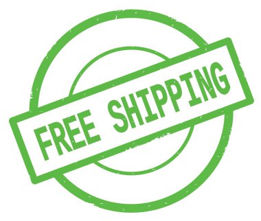 Ücretsiz metin kargo, yeşil daire basit damga yazılmış.