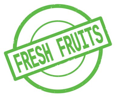 Yeşil Daire basit damgası yazılı taze meyve metin.