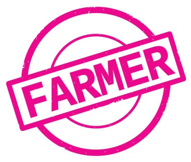 Çiftçi metin, pembe daire basit damga yazılmış.