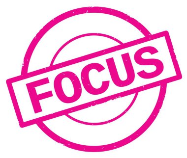 Odağı metin, pembe daire basit damga yazılmış.