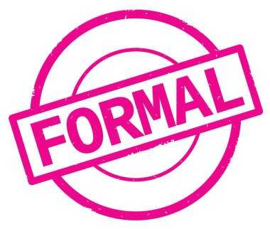 Pembe daire basit damgası yazılı resmi metin.