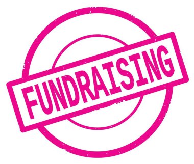 Bağış toplama metin, pembe daire basit damga yazılmış.