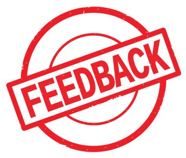 Kırmızı daire basit damgası yazılmış geri bildirim metni.