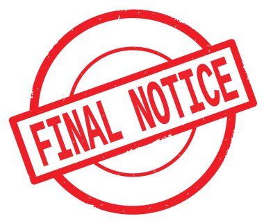 Kırmızı daire basit damgası yazılmış son duyuru metni.