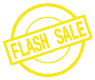 Satılık sarı daire basit damgası yazılmış metin, flash.