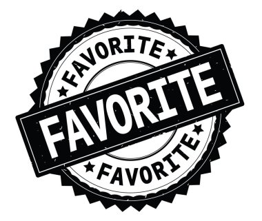 En sevdiğim siyah metin damgası, zig zag kenarlıklı yuvarlak.