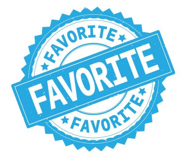 En sevdiğim mavi metin damgası, zig zag kenarlıklı yuvarlak.