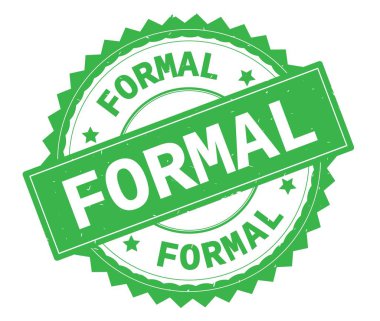 Resmi yeşil metin damgası, zig zag kenarlıklı yuvarlak.