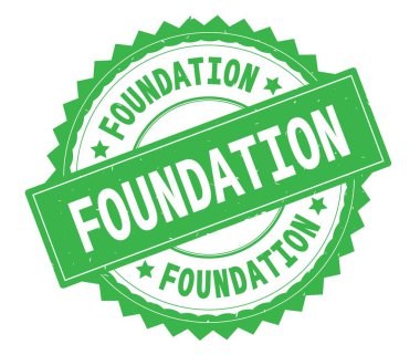 Vakfı Yeşil metin damgası, zig zag kenarlıklı yuvarlak.