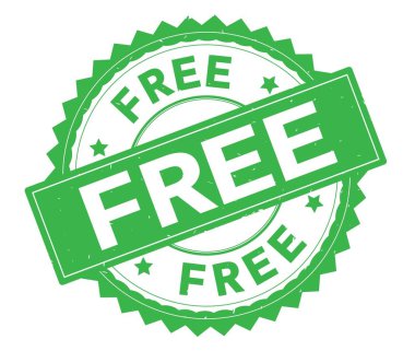 Ücretsiz yeşil metin damgası, zig zag kenarlıklı yuvarlak.