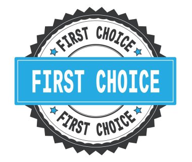 İlk seçim metin gri ve mavi yuvarlak damga, zig zag bor ile