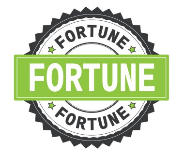 Servet metin gri ve yeşil yuvarlak damga, zig zag kenarlıklı.