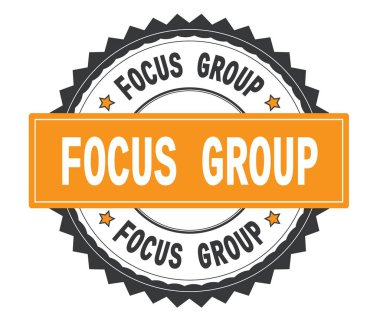 Odak grup metin gri ve turuncu pul yuvarlak, bo ile zig zag