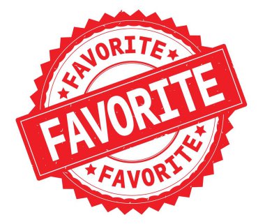 En sevdiğim kırmızı metin damgası, zig zag kenarlıklı yuvarlak.