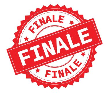 Final kırmızı metin damgası, zig zag kenarlıklı yuvarlak.