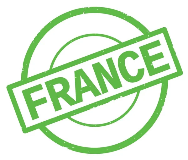 FRANCE texte, gravé sur timbre vert simple cercle . — Photo