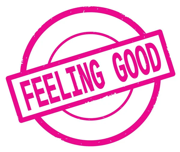 Feeling Good szöveg írott-ra rózsaszín egyszerű kör bélyegző. — Stock Fotó