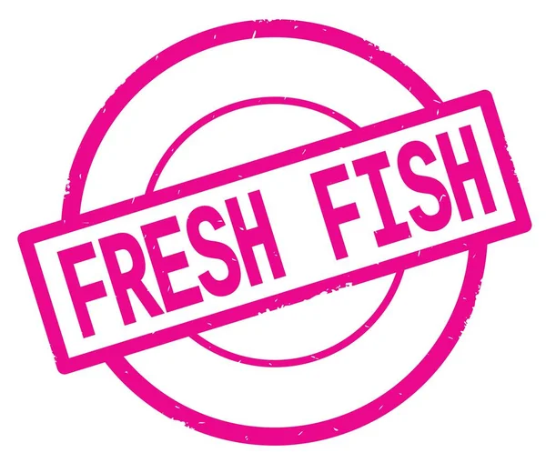 Pembe daire basit damgası yazılı taze balık metin.
