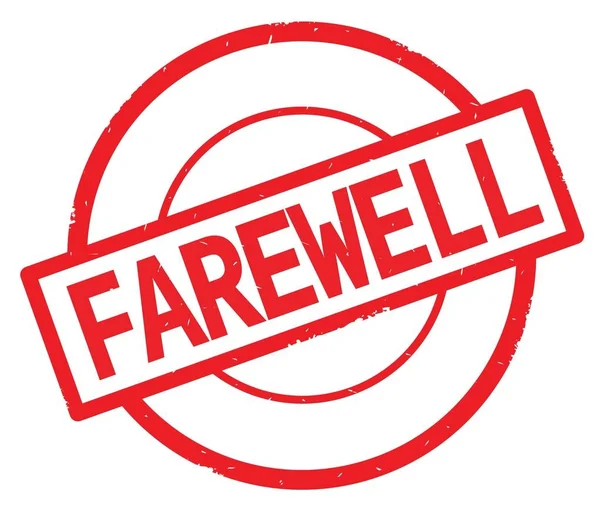 Kırmızı daire basit damgası yazılmış veda metni.