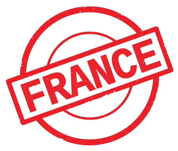 単純な赤丸スタンプに書かれたフランスのテキスト. — ストック写真