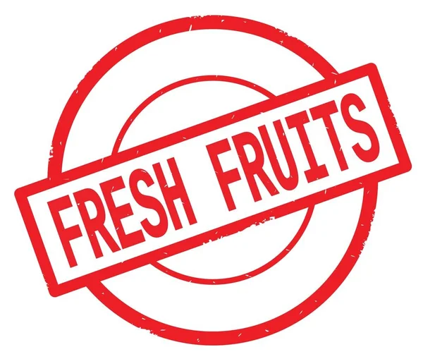 Kırmızı daire basit damgası yazılı taze meyve metin.