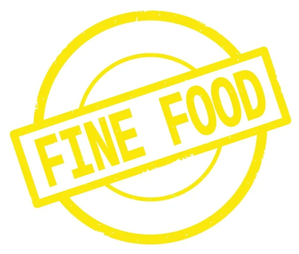 FINE FOOD texto, escrito en amarillo sello círculo simple . — Foto de Stock
