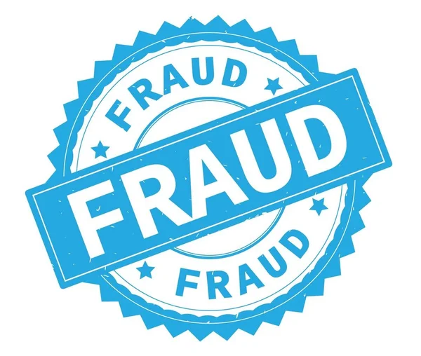 FRAUD blue text round stamp, with zig zag border. — Stock Photo, Image