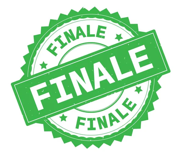 Final yeşil metin damgası, zig zag kenarlıklı yuvarlak.